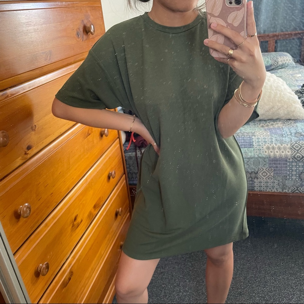 Princess polly green tshirt dress
